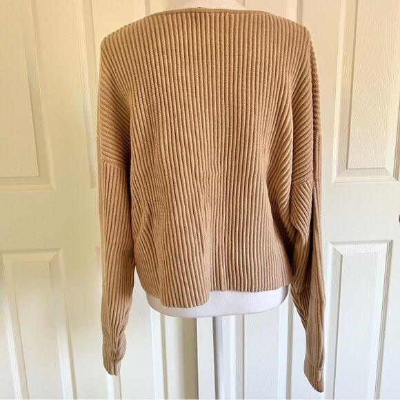 Lunya Cozy Cotton Silk Reversible Pullover in Tranquil Tan Medium MSRP $258 - Picture 6 of 11
